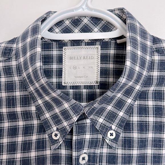 Like New Billy Reid Standard Cut Medium Plaid Cotton Button-Up Shirt - Picture 2 of 3